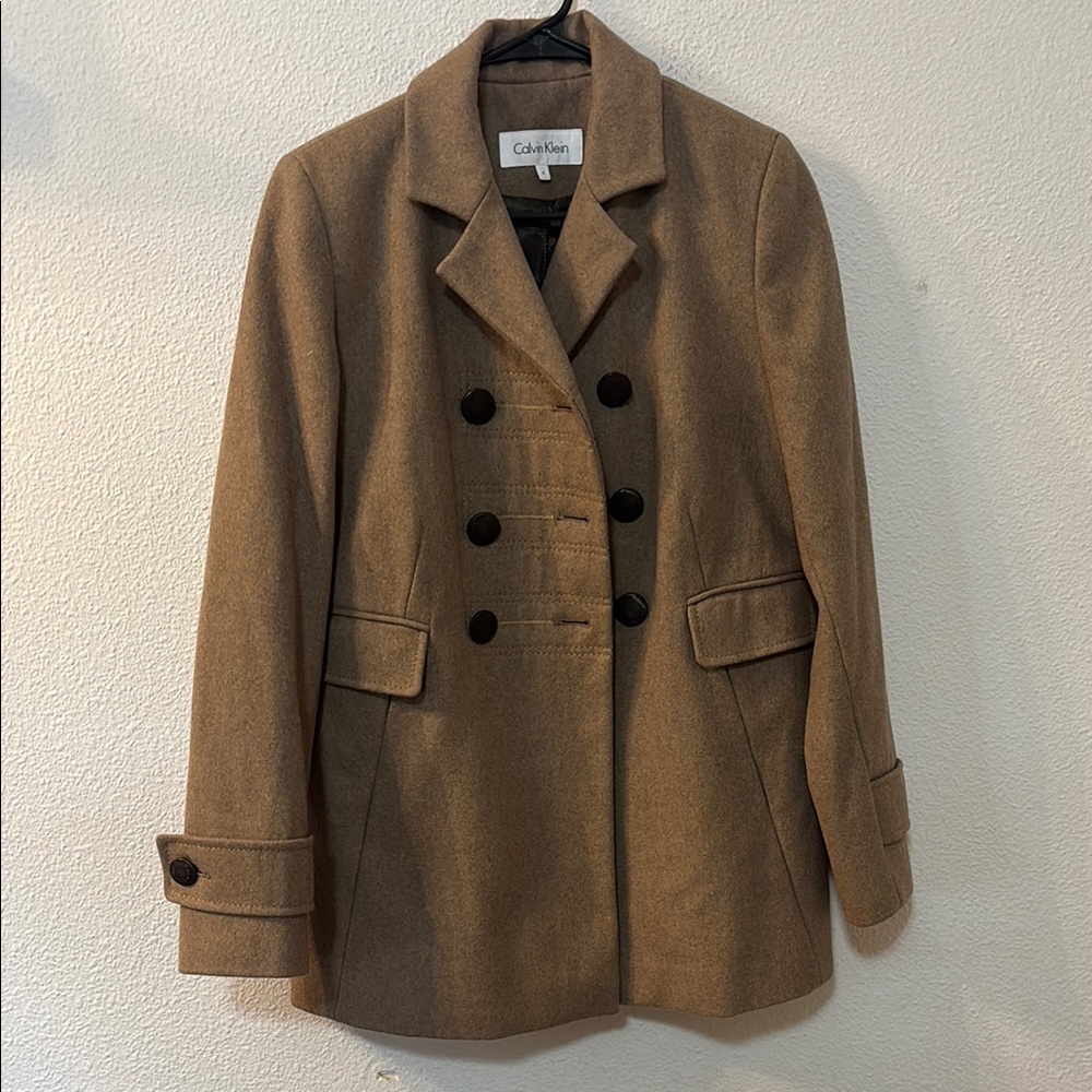 Calvin Klein Brown Double-Breasted Coat